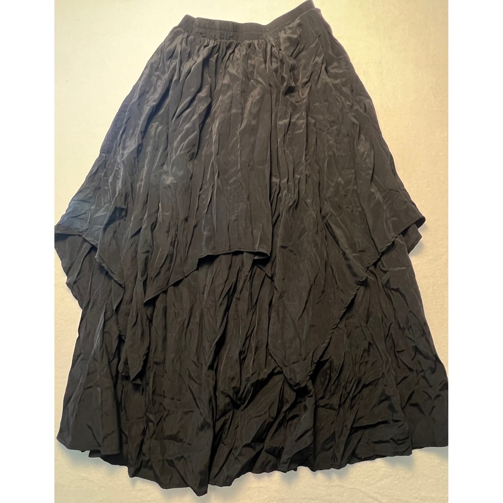 Scarlet Darkness M Maxi Skirt Gothic Steampunk Tiered Handkerchief Hem Renfaire